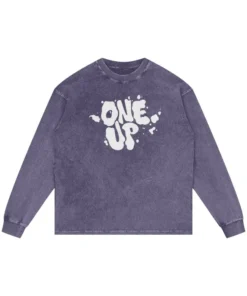 Purple One Up Cloud Acid Washed Long Sleeve Tee