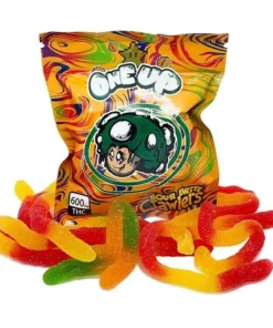 One Up Sour Brite Crawlers 600MG THC Gummies