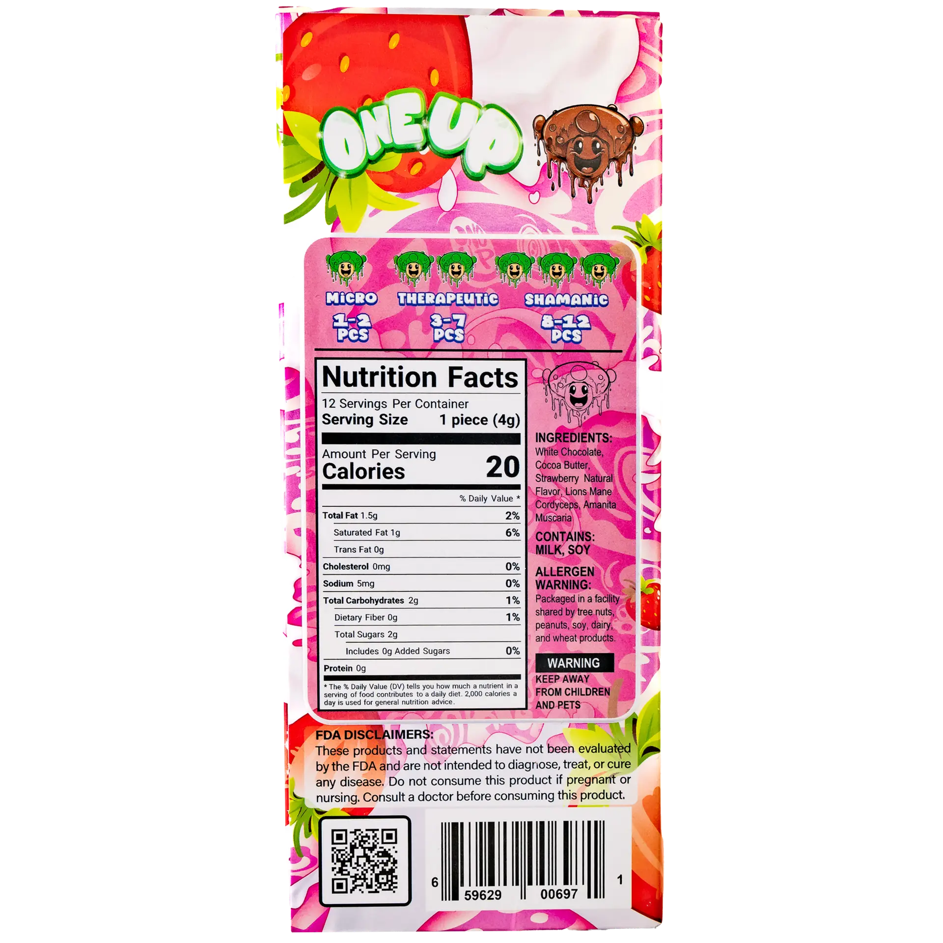 Strawberry and Cream Mushroom Chocolate Bar-10 Pack - Image 5